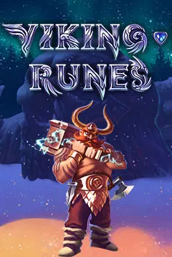 Слот Viking Runes - викинг с рунами в снежном пейзаже